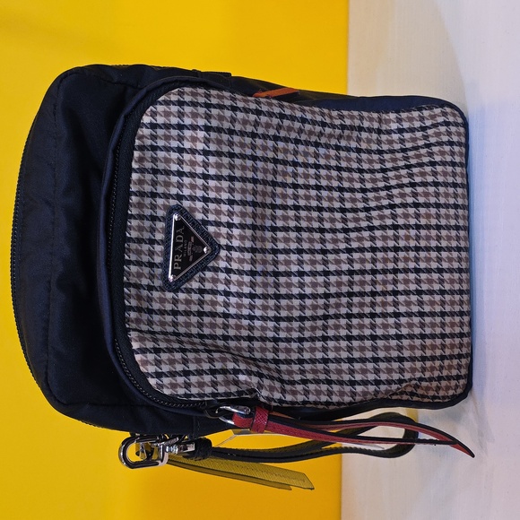 Prada Handbags - Prada Black and Tan Houndstooth Wristlet with COA BRAND NEW